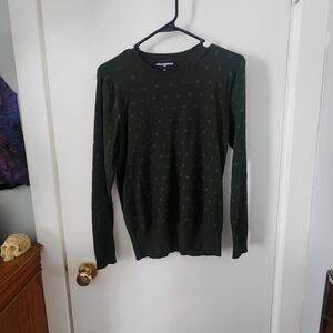 Karl Lagerfeld Forest Green Polka Dot Sweater